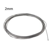 새로운 10m 304 스테인리스 스틸 와이어 로프 소프트 낚시 리프팅 케이블 7 × 7 빨랫줄, 2mm