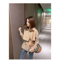 착한가격 숏 트렌치코트 여성 걸스카웃 더블브레스트 블랙 베이지 트렌치자켓 봄신상