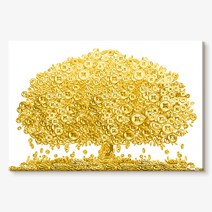 [당일발송] 7일간 추가할인! 황금빛 돈나무그림 재물운 성공운 부르는 풍수그림 프리미엄 액자 9종, 3. 흰동전 돈나무