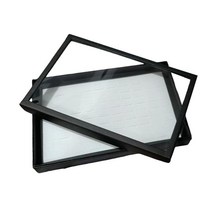 휴대용 보석 반지 진열장 다중 반지 홀더 진열장 선물, 흰색 바닥, 29.5cmx19cmx4.2cm, 골판지 + 스폰지