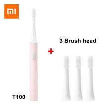 Xiaomi Mijia T100 소닉 전동 칫솔 무선 USB 충전식 칫솔 방수 울트라 소닉 자동 가전 제품, 05 Pink And 3 head