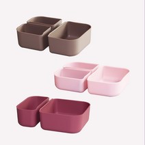 [마미스테이블] 최고급식품용실리콘 직장인 도시락통 내컵, 3구스몰 베이비핑크 작은내컵(2P)