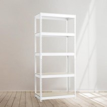 스피드랙 무볼트 조립식 앵글 철제 선반 5단 1500 x 600 x 1800, 블랙, 12mm 강화 MDF 보드