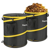 Rachmi 뚜껑 단단한 바닥이 있는 접이식 팝업 쓰레기통 151.4L(40갤런) 2팩 | 재사용 가능한 야외 정원 잎 바구니 마당 쓰레기 봉투 재활용 캠핑용 대형 장난감 공 보관