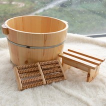 편백나무 족욕통 발 족욕기 가정용 원목족탕기 심신, 25CM족욕통+마사지소품+의자