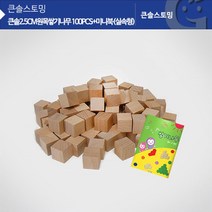 2.5cm 원목쌓기나무 100개 미니북 실속 유치원 블럭 아동 건축놀이 조카 집짓기 선물