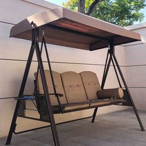 야외 테라스 흔들그네 정원 나무 전원주택 그네 마당, 발리 이중 철제 프레임 스윙(조명 없음)