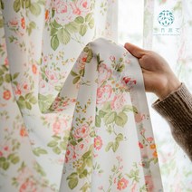 레트로 엔틱 작은 꽃무늬 커튼 거실 가리개 작은창 가림막 커튼아메리칸 플라워 커튼 작고 상큼한 전원풍 반차광 침실 서재 거실 빈티지 장미꽃
