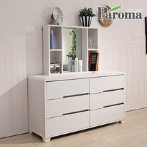 [파로마]블랑수납거울3단1200화장대AES, 오크화이트