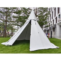 육각쉘터 헥사곤 원터치 텐트 캠핑 Pyramid Tent With Chimney Hole Hexagon Teepee Shelter Awning Portable Waterproof, [01] White
