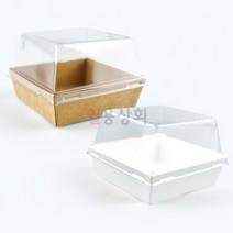 [ILYONG] 종이용기 DRP 29호 정사각 1000개 샌드위치용기 종이트레이 색상선택, 백색, 용기 단품