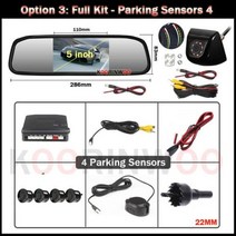 지게차후방감지기 굴삭기 후방경보기 Koorinwoo 자동차 용 전자 장치 스마트 카 시스템 주차 센서 8 점 전방 및 후방 미러 존재 점화, Option 3+Black Sensors