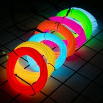 LED 네온사인 제작 5m 네온라인 네온옷 DIY나래바조명, 7.옐로우, 철사형 5M 건전지형