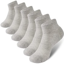 CORFUN5E 여성용 러닝 양말 발목 통기성이 좋고 부드러운 하이킹 사이클링 여행용 white 화이트x6 113694, 그레이x6
