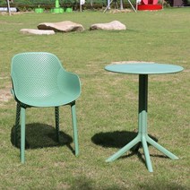 코나라운드 호텔 루프탑 카페 테라스 야외 테이블 의자 세트 (단품 세트), 녹색, 2인세트(테이블1개+의자2개)
