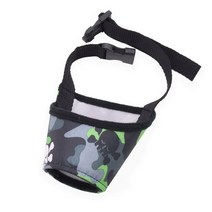애견 유모차 개총구 조정 가능한 애완 동물 입 커버 골든 리트리버 안티 짖는 소형, 03 Green Camouflage_04 L