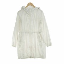 유니클로 화이트 롱후드바람막이 여자 S 8830