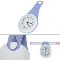 퍼플 거울 흡착식 욕실 방수 시계 걸이형 목욕탕시계 사우나 유리, 1개, 기본