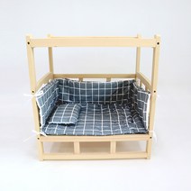 핫버튼 원목 강아지 2층 침대, 평상형, 있음