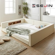 다이엔 가드형 패밀리침대+비노독립매트리스Q+Q, 아이보리