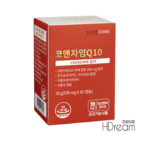 뉴트리코어 코엔자임 Q10 큐텐 유비퀴논 유비퀴놀 항산화 영양제 HD 뉴트리코어 코큐텐, 뉴트리코어 코엔자임 500mg 60정 300정, 1개