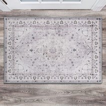 Rugshop Transitional Medallion 얼룩 방지 플랫 위브 친환경 프리미엄 재활용 세탁기 세탁 가능한 부분 러그 91.4 x 152.4cm3 5 USA 미국
