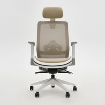 허리 편한 사무실의자 컴퓨터 게이밍의자 책상 공부 의자 세레니티 S300, 화이트, 베이지