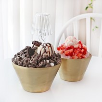 골드 티타늄 무광 이중 빙수볼, 티타늄 이중빙수볼 12cm, 1개