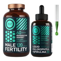 WILD FUEL 남성 생식력 보충제와 액체 엽록소 건강 및 건강 건강 번들