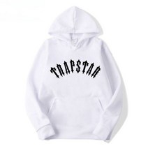 TRAPSTAR 남성 캐주얼 스포츠 후드티 멋진 프린트 플리스 오버핏 후드 패션 힙합 스트리트 스웨터