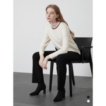 올리비아로렌 겨울 라운드 배색 풀오버 VOBBLYW9171