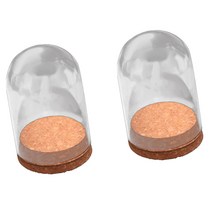 shangren 5 PC의 팩 미니 투명 유리 반구 돔 커버 나무 코르크 그늘, 2pcs