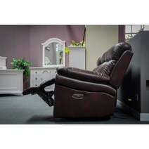 [벨라지오퍼니쳐] Leather Italia USA 수입엔틱소파 리클라이너 명품가죽 EH2117-12 1인용 - 브라운, 3인 소파