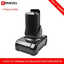 6000mAh 10.8V/12V 리튬 이온 BAT420 충전식 배터리 BOSCH BAT411 BAT412A BAT413A, 1 Pack 6000mAh