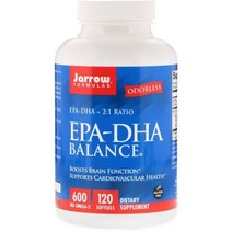 자로우포뮬러스 Jarrow Formulas 냄새없는 오메가3 EPA DHA 120정207350