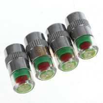 자동차 타이어 공기압 모니터링 시스템 밸브 캡 알람 센서 표시기 진단 도구 키트 4 개몫 2.4Bar/36psi, 한개옵션0
