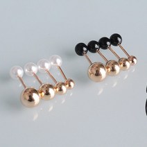 14k 로즈골드 볼 피어싱 잠금볼 진주 오닉스 2종 제공