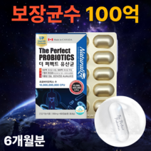 6개월분 100억 유산균보장 캐나다 완제품 직수입 THE 퍼펙트 유산균 510mg x 60캡슐 배변활동 원활 500억 유산균 투입 유산간균 구균 비피더스 균 식물성 캡슐 생균보존용