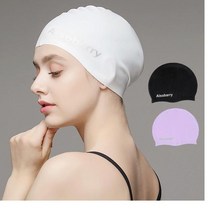 수모. Alsobarry 긴머리 수영모, 흰색