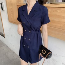 드레스날다 블루베리 테일러드 더블 원피스(mops1396)
