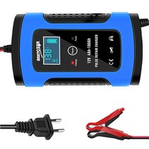 전자동 배터리 충전기 12V 6A 파워펄스 수리 습식 건식 디지털 LCD 디스플레이 납산, 02 Blue EU Plug