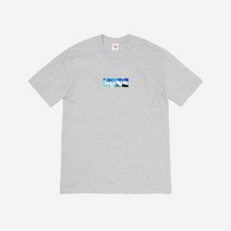슈프림 x 에밀리오 푸치 박스로고 티셔츠 헤더 그레이 블루 21SS