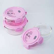 [오븐락] 숨쉬는 밀폐용기 내열유리 스팀홀 전자레인지 오븐 용기 원형 시리즈 3종, 원형2호_570ml