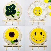 펀치니들 스킬자수 세트 펀칭니들 키트, 기본펀치니들세트-7.핑크하트공룡