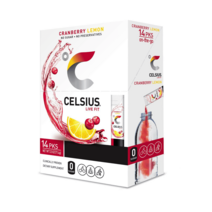 셀시우스 온 더 고 파우더 스틱 팩 크랜베리 레몬 2.5oz 14개 CELSIUS On the Go Powder Stick Packs