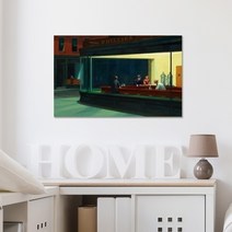 [RΘA] 캔버스액자 애드워드호퍼 Nighthawks 인테리어 홈인테리어 벽걸이그림 집꾸미기 꾸미기 ▷_β5243Ea, fβ_25x25cm