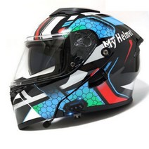 블루투스 헬멧 시스템 풀페이스 오토바이헬멧 경량 일체형 바이크 하이바 3XL, 17_블랙버블+투명쉴드+3종세트포함