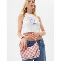 Bershka Checkered print handle bag 버쉬카 체크 프린트 핸들 백 핑크