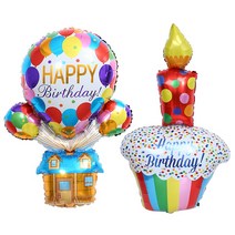 [피앤비유니티]대형케익과 생일 열기구 하우스풍선, 대형 케익