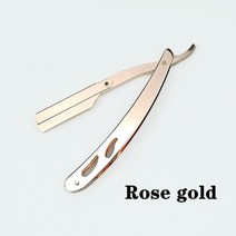 구렛나루 수염 수동 스트레이트 이발사 에지 면도기 수염 페이스 헤어 리무버 접이식 면도 칼(스테인리스 스틸 미용 장치 포함), 로즈 골드